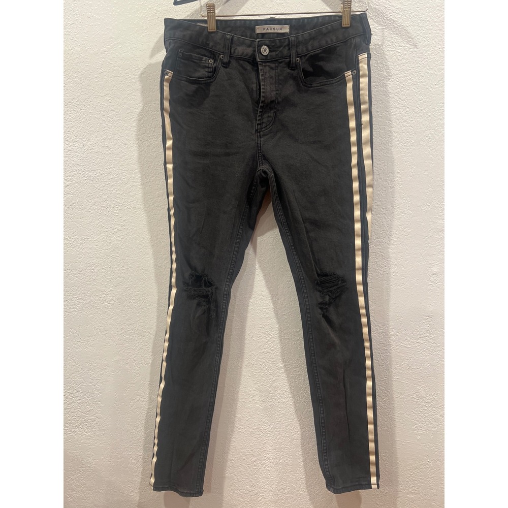 Pacsun Men's Stacked Skinny 32x32 Jeans Striped Down Side